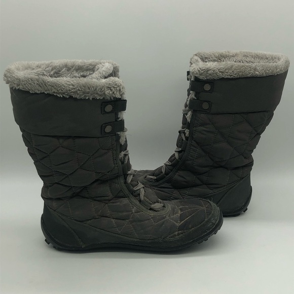 Columbia Boots Women's 8 Gray Minx II Mid Lace Omni Grip Insulated Snow Winter - Picture 7 of 9